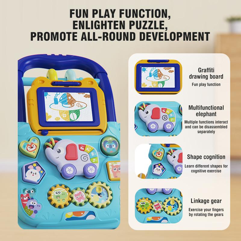 Детская коляска, каталка, детская тележка для толкания, тележка с музыкой, для толкания и ходьбы, для занятий малышей, детская игрушка 0-12 6 месяцев