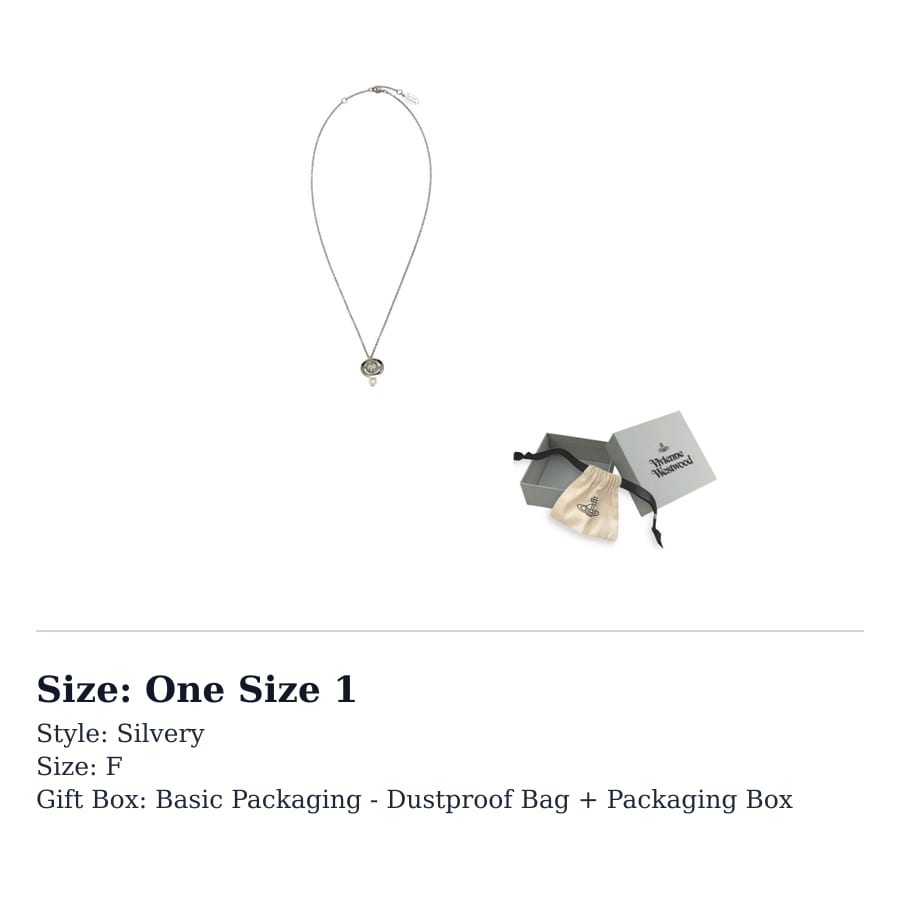 Vivienne Westwood Necklaces Women's Silver 6302039302p226cn