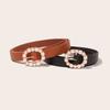 Pearl Buckle Two-Piece Set Sweet Ladies Belt Women'S Elegant Belt