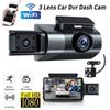 Three Lens Dash Cam for Cars Black Box HD 1080P Car Video Recorder with WIFI Night Vision G-sensor Loop Recording DVR Car Camera