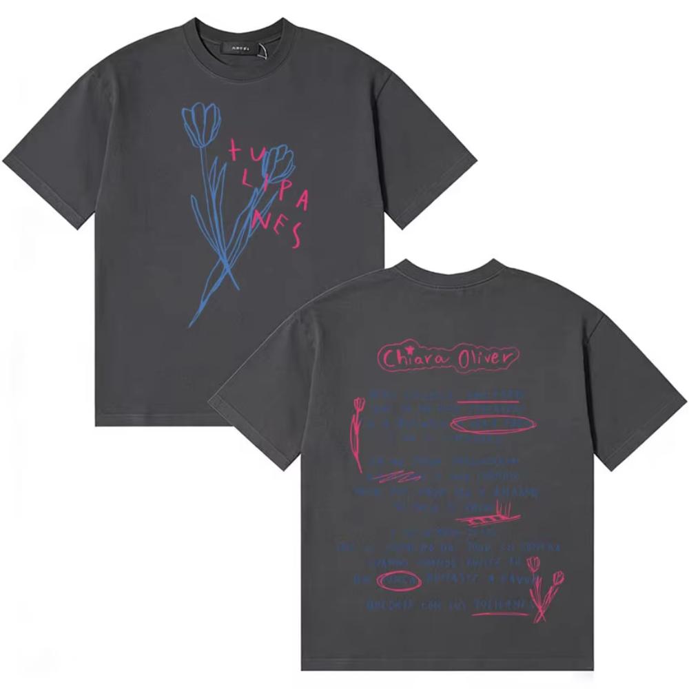 Singer Chiara Oliver Album Tour T Shirt Unisex Women Trendy YK Tshirts Casual Cotton Cozy Retro Oversized Pop T Shirts Streetwear