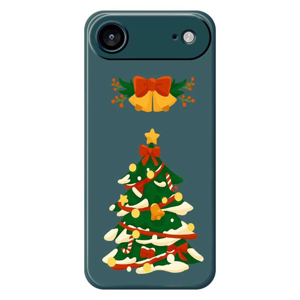 For iPhone Air Case Christmas Tree Bow Pattern Printing Straight Edge TPU Phone Back Cover