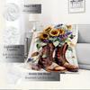 For Boots,Sunflowers,Butterflies-Themed Flannel Blanket, Glam Style, Digital Print, All-Season Comfort, Tear-Resistant, Knitted Craftsmanshi