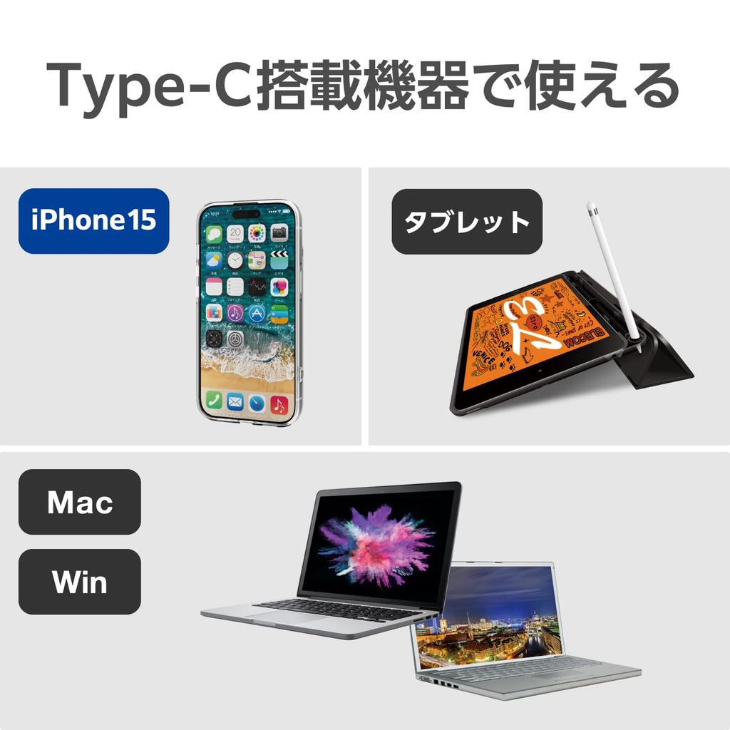 Elecom To DisplayPort Conversion Black with iPhone Pro USB-C Cable, 1.0m, (Compatible 16/16 Pro/16 Max/16 Plus) CAC-CDP10BK