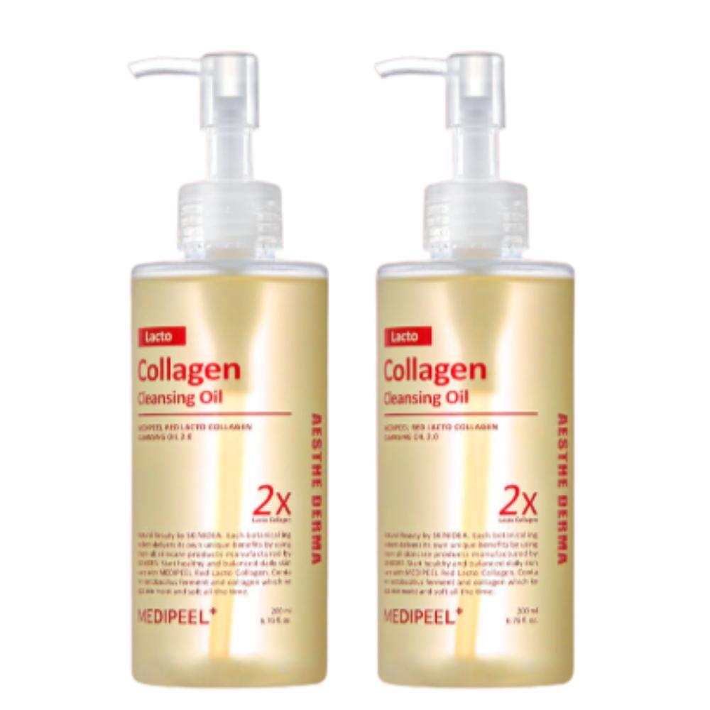 MEDI-PEEL Red Lacto Collagen Cleansing Oil 2.0 (200ml x 2pcs) Pore Tightening & Deep Makeup Remover Set