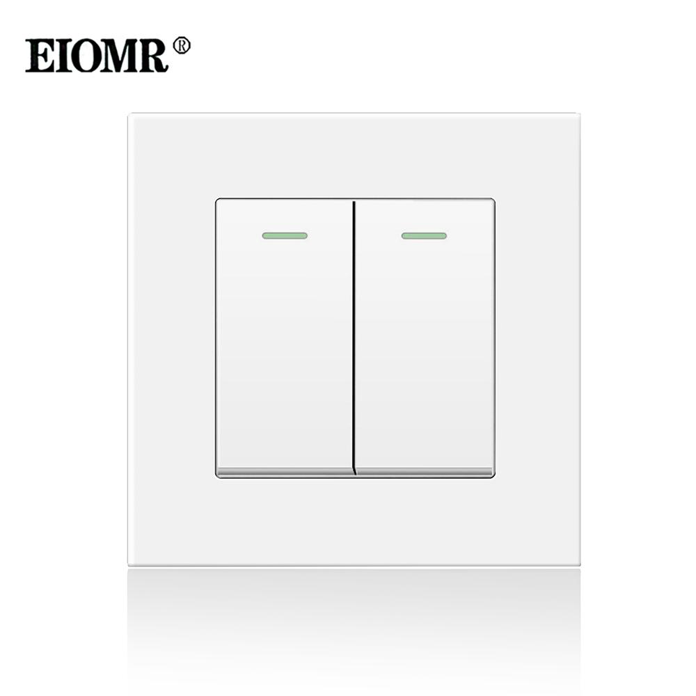 EIOMR EU Комбинация настенной розетки и выключателя, Огнестойкая панель из поликарбоната, AC 110V-250V 16A, Электрические розетки и выключатели для Европы