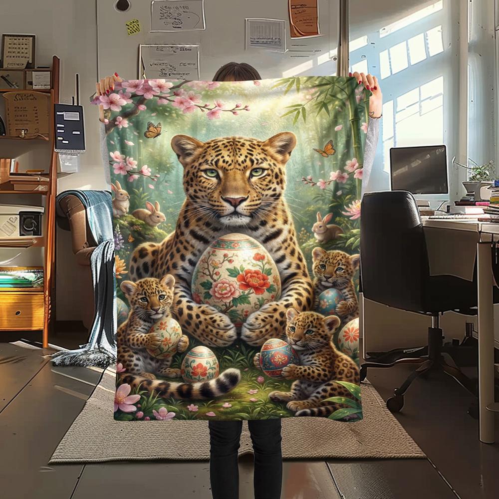 1PC Cute and heartwarming Print FlAannel Blanket, High quality Comfortable for All Seasons, Home Decor, Warmth and Comfort