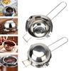 Chocolate Butter Melting Pot Pan Stainless Steel Kitchen Milk Bowl Boiler Handmade Soap Tool Long Handle With Butter Brush 1PC