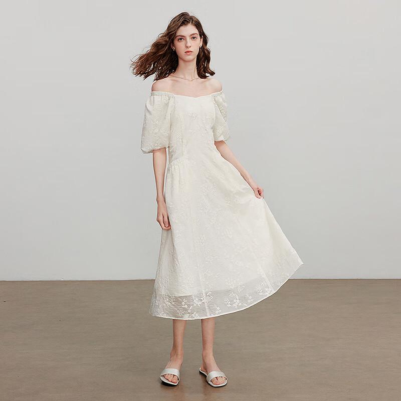 Chuyu Women's Embroidered Lyocell Sweetheart Neck Dress