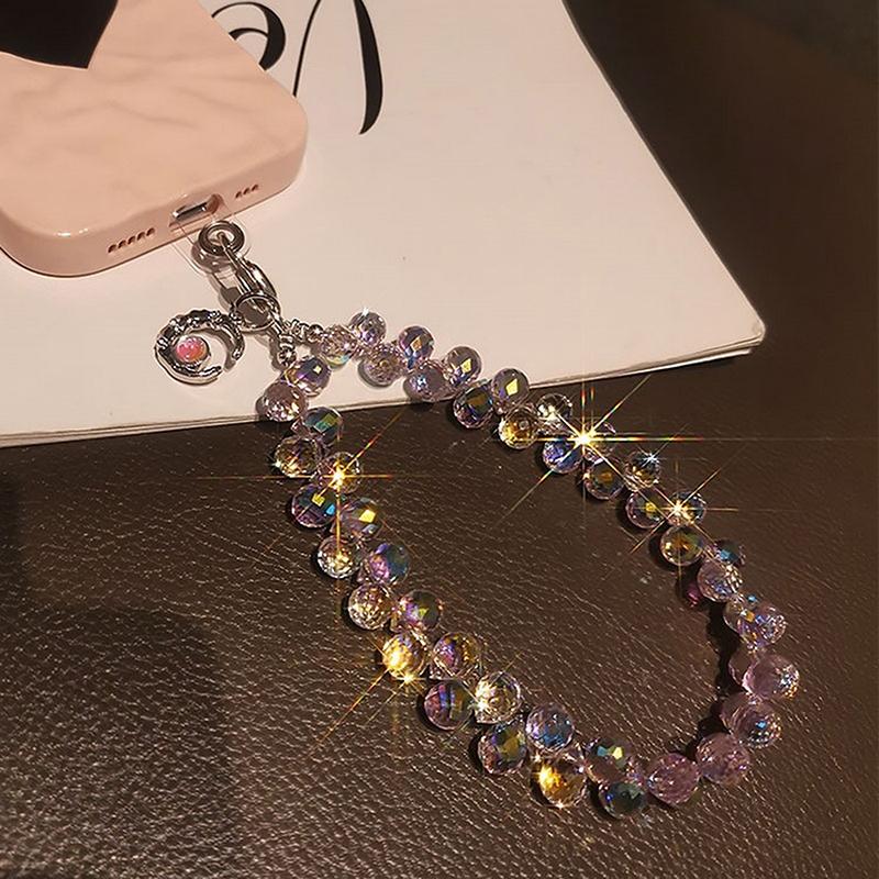 Подвесная цепочка в виде капли воды, шнурок для телефона, роскошная короткая подвесная цепочка, расшитая вручную бисером, подвеска для ношения в руке