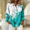 Женская рубашка с пуговицами с цветочным принтом, повседневная рубашка с длинными рукавами, блузки, повседневные базовые топы больших размеров