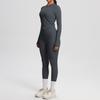 Naked double-sided grinding tight long-sleeved yoga suit outdoor running thin fitness pants sports suit women