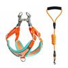 Yukigogo Round Leash Reflective Dog Harness + Lead Leash, Orange, 1 Set