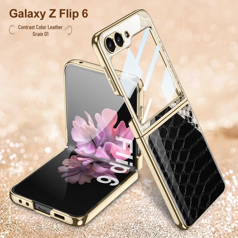 Чехол для складного экрана Samsung Z Flip 6: Защитная крышка для телефона с защитой от падения, гальваническим покрытием, персонализированная