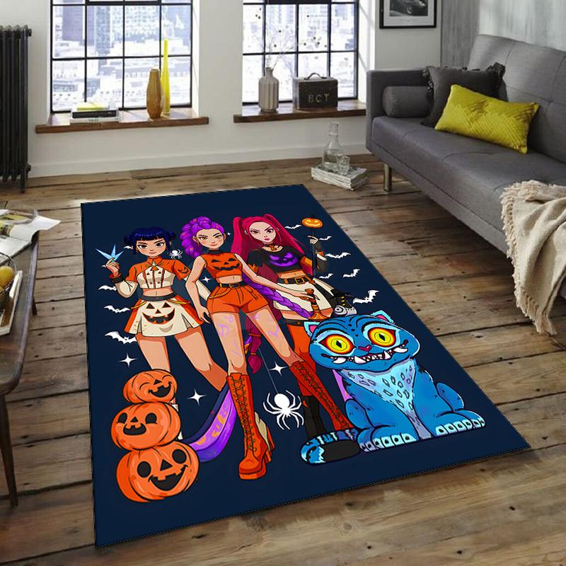 1pc KPop Demon Hunters14 Design Area Rug - Non-Slip, Soft & Cozy Floor Mat for Living Room, Bedroom, Office - Indoor/Outdoor Decorative Carpet