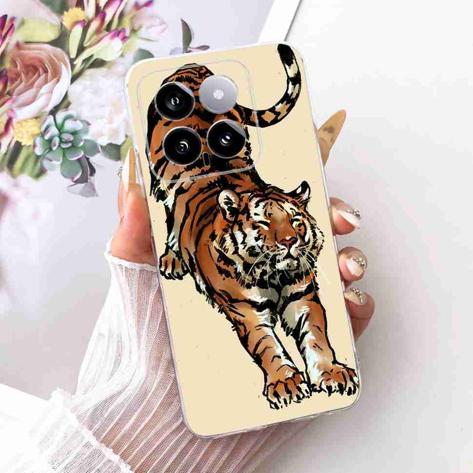 For Xiaomi Mi 14 5G 23127PN0CC Case Fashion Dragon Butterfly Silicone TPU Cover For Xiaomi Mi14 5G 6.36" 23127PN0CG Phone Shell
