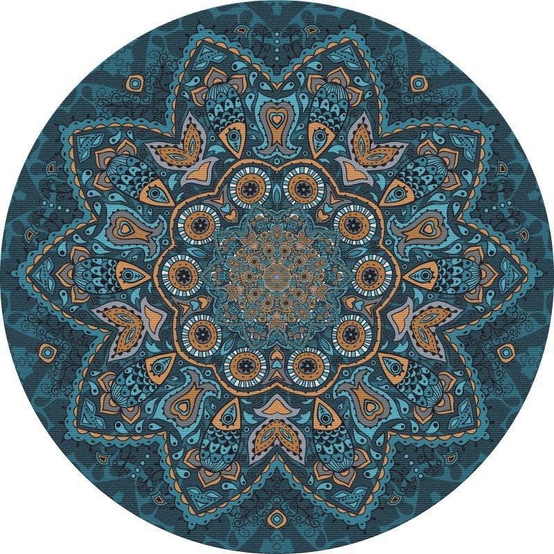 Ретро Богемные Ковры Мандала Цветок Круглый Принт Ковер Гостиная Роскошная Диванная Зона Кресло Мягкий Напольный Коврик Декор Спальни