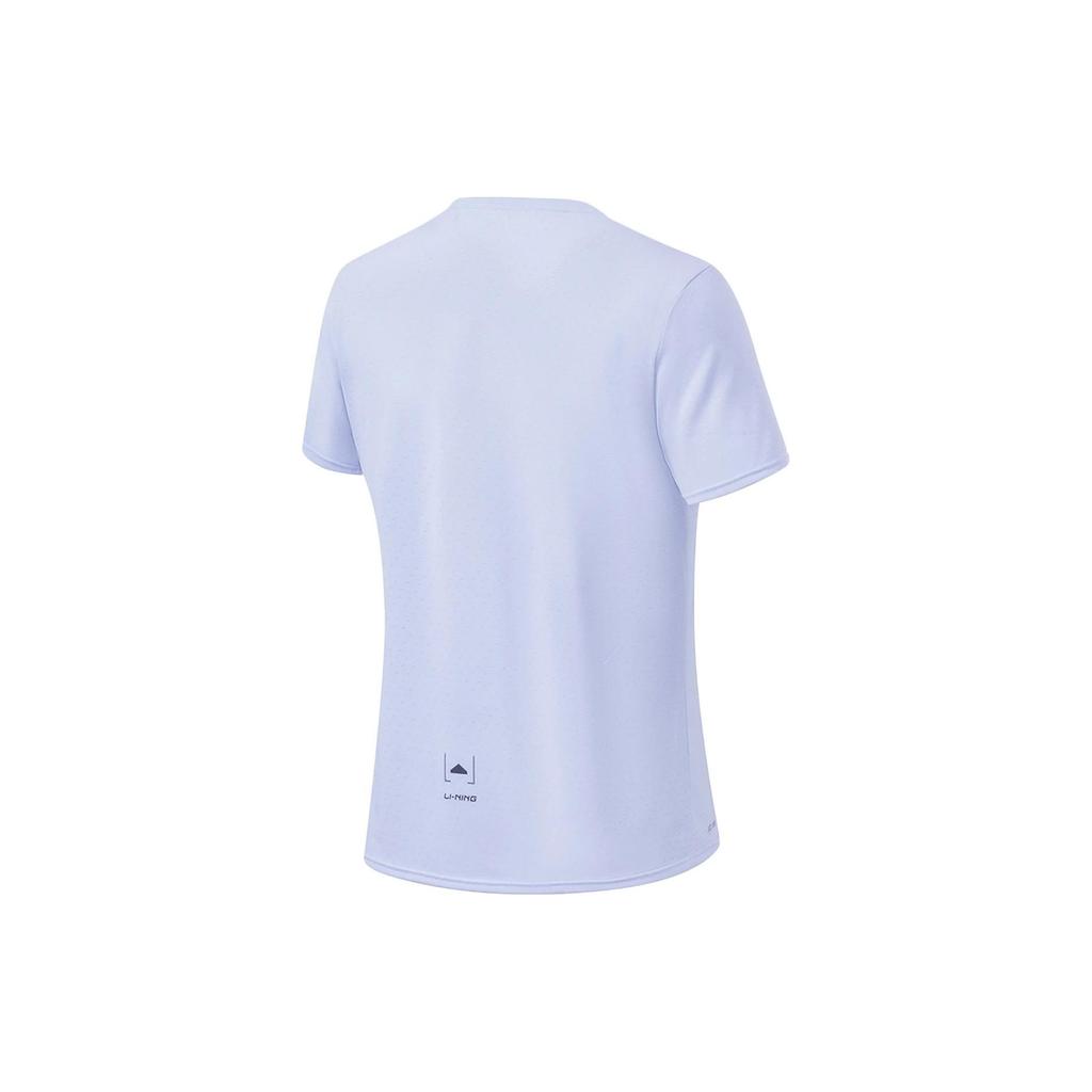 Футболка Li Ning Plain Reflective Quick-Dry Breathable с коротким рукавом для женщин, небесно-голубая ATST082-8