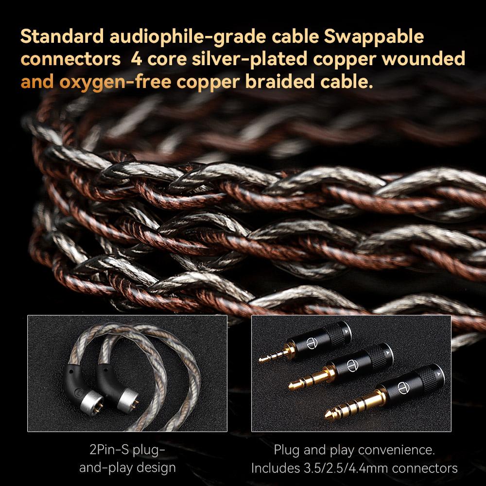 TRN-TA4 Проводная гарнитура Ear-in-line Два раунда Два железных HIFI-механизма для прослушивания Четыре железных наушника Merittates Lou's Circle