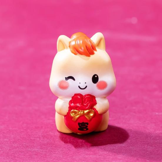 4 шт. Миниатюрная фигурка мультяшной лошади, приносящая удачу, миниатюрный пони