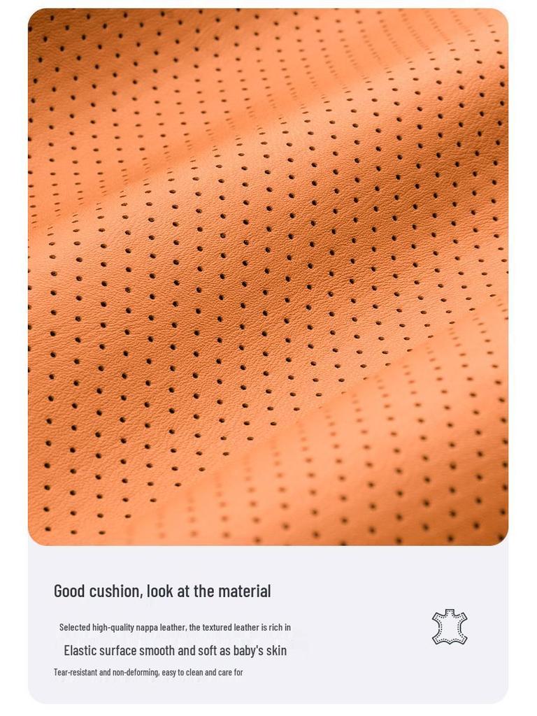 Дышащая наппа кожа Подушка для автомобильного сиденья - Нескользящая, Универсальная посадка для всех сезонов