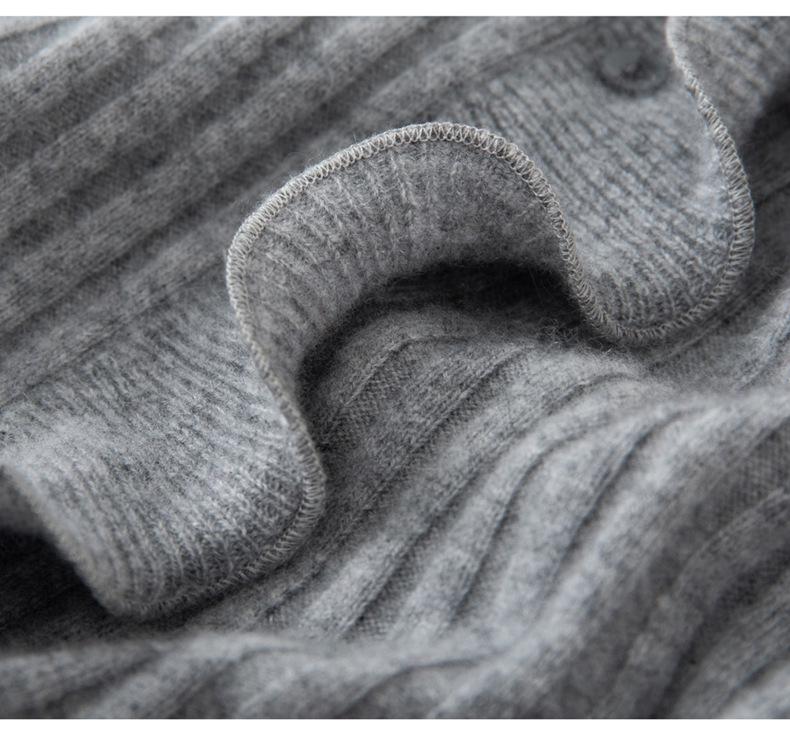 Elegant 3D Wave Edge Cashmere Ruffle Cardigan - Women's Autumn/Winter Flared Sleeve Knitwear