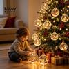Decorative Acrylic Christmas Ornaments Tree Crystal Ball Pendant with LED Light, Built-in Christmas-themed Theme Hanging Charms Pattern Design,