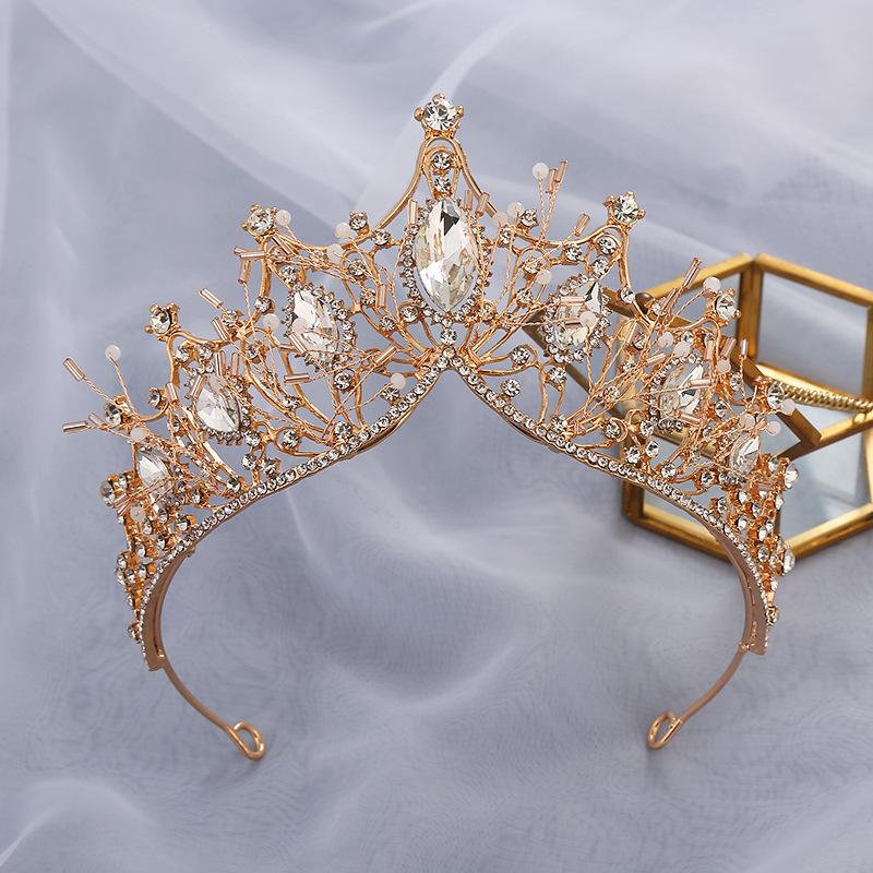Crown Tiara Bridal Marquise Crystal Headband Baroque Wedding Dress Tiara Alloy Birthday Crown