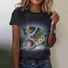 Fashion Summer Fishing 3D Print T-shirts Women Streetwear Harajuku Casual Y2k Short Sleeve T Shirt O-neck Tees Tops Clothing