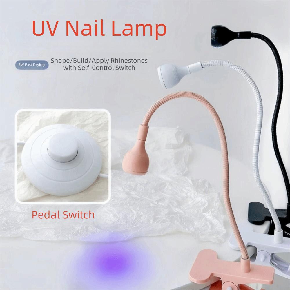 5W Power UV LED Nail Lamp Foot Pedal Switch Nail Drying Light Gel Polish Curing Lamp Nail Salon
