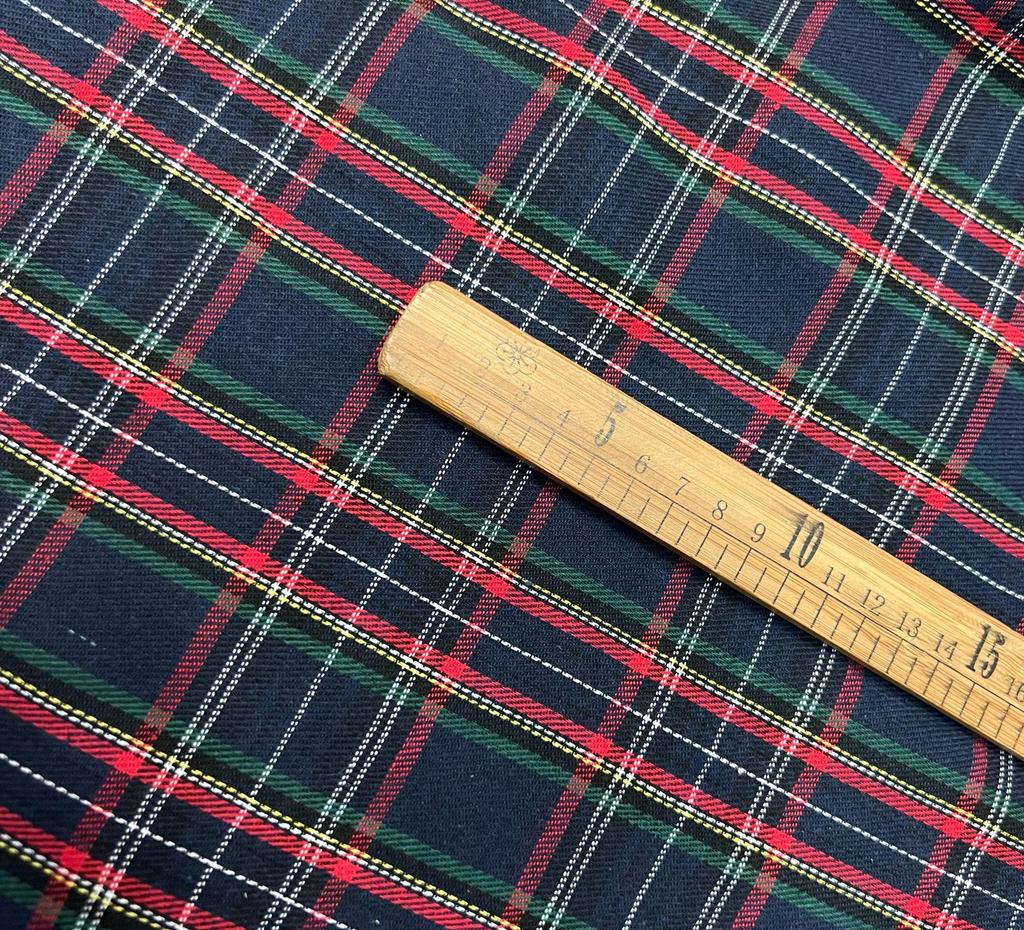 Красная и Зеленая Клетчатая Матовая Полиэстер Хлопковая Ткань для Рождества - Рубашка, Платье, Скатерть