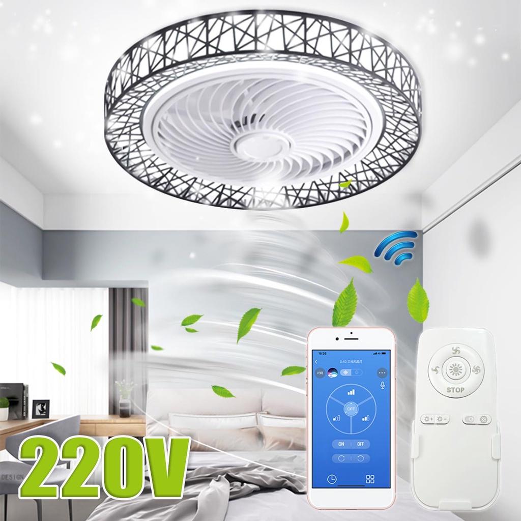 50 СМ Smart LED Потолочный Вентилятор Вентиляторы с Подсветкой Дистанционное Управление Спальня Декор Вентилятор Лампа Air Невидимый Бесшумный