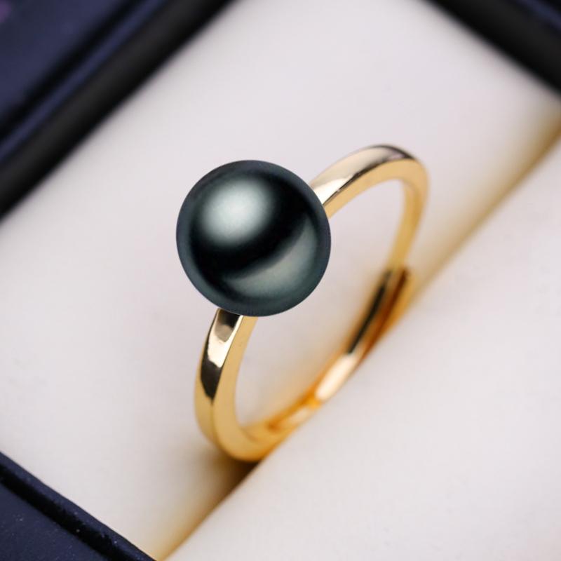 LSOOYH Модное регулируемое кольцо, кольца с пресноводным жемчугом для женщин, простое кольцо золотого цвета, ювелирные изделия, подарок на день рождения