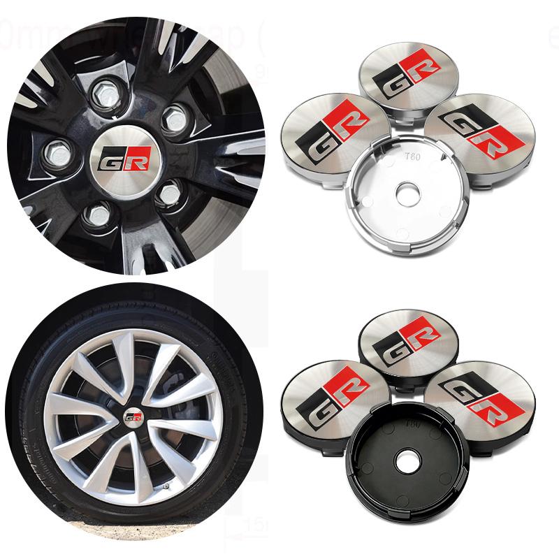 4pcs 60mm Car Wheel Center Cover Hub Cap Auto Decoration Accessories For Toyota Crown GR Corolla YARIS Auris C-HR Hilux Vios