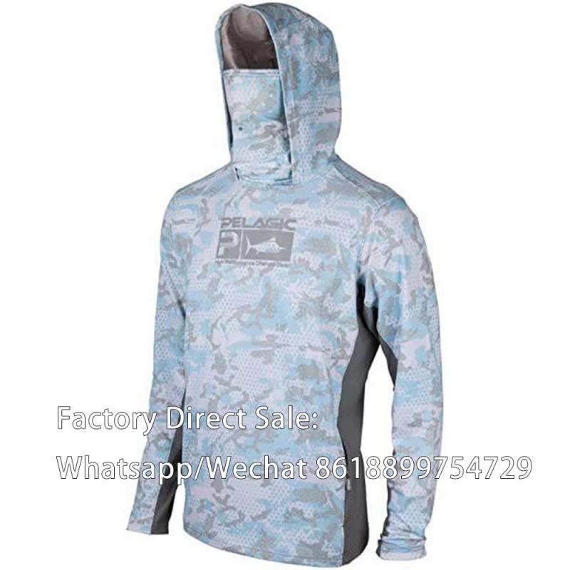 UV Protection Fishing Shirt Long Sleeve Hooded Coverall Men Women Quick Dry Outdoor Angling Gear