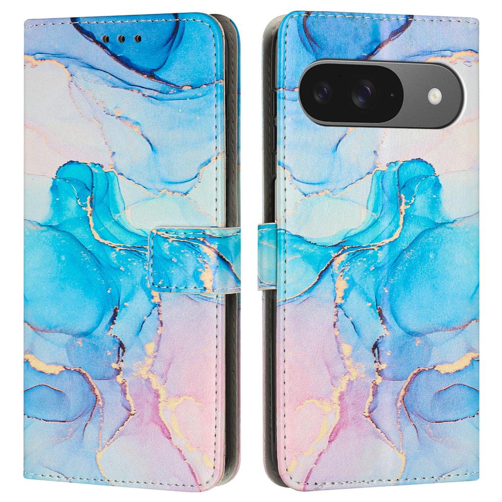 Чехол-подставка для Google Pixel 10 Pro/10/9 Pro/9, бумажник из искусственной кожи с мраморным узором, чехол для телефона с ремешком на запястье