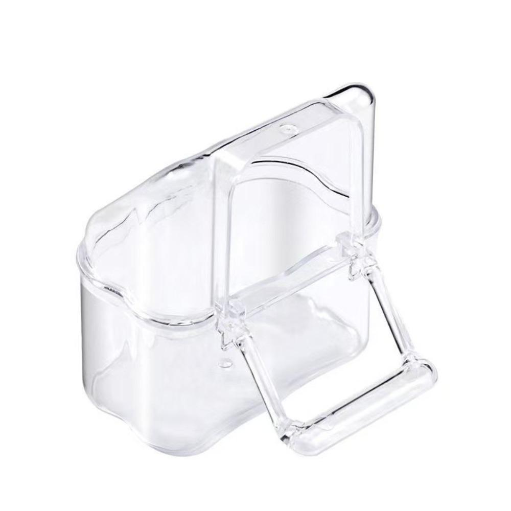 Anti Spill Hanging Food Bowl Clear Plastic Parakeet Feeder Compact Bird Cage Feeder Cup Bird Cage