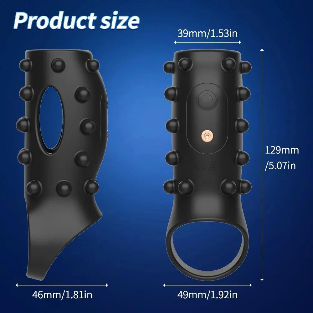 Penis Sleeve Ring Vibrator Male Penis Erection Delay Ejaculation Vibrating Cock Ring G Spot Stimulate Reusable Adult Sex Toys