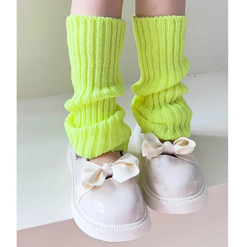 19 Стилей Конфетных Цветов Корейские Милые Детские Гетры Вязаные Чехлы для Ног Детские Девочки Однотонные Эластичные Гольфы-Трубы Осенне-Зимние