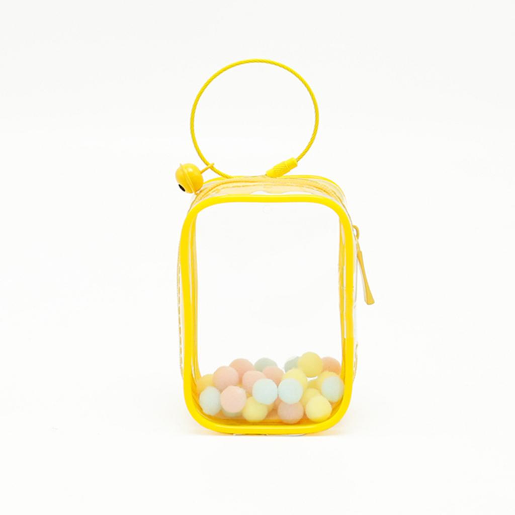 Thicken Transparent Pvc Clear Pouch Mystery Box Organizer Box Keychain Bag Doll Organization Toy Storage Case With Plush Ball