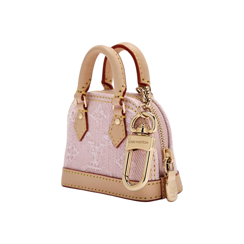 Louis Vuitton Мини-кошелек Micro Alma из денима с классическим принтом Monogram, холст, кожа, женский, розовый M02763