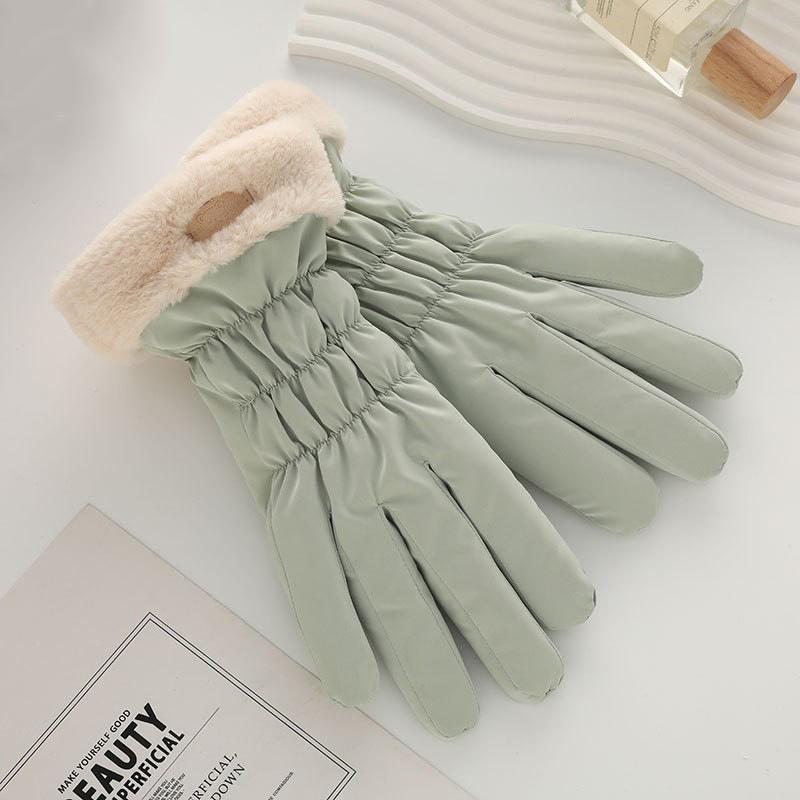 Woman Winter Warmer Cute Panda Plush Velvet Touch Screen Gloves Girls Outdoor Skiing Riding Mittens