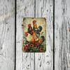 Винтажная жестяная табличка с петухом, металлическое настенное украшение, кухня, бар, кафе, искусство, 8x12 дюймов, деревенский