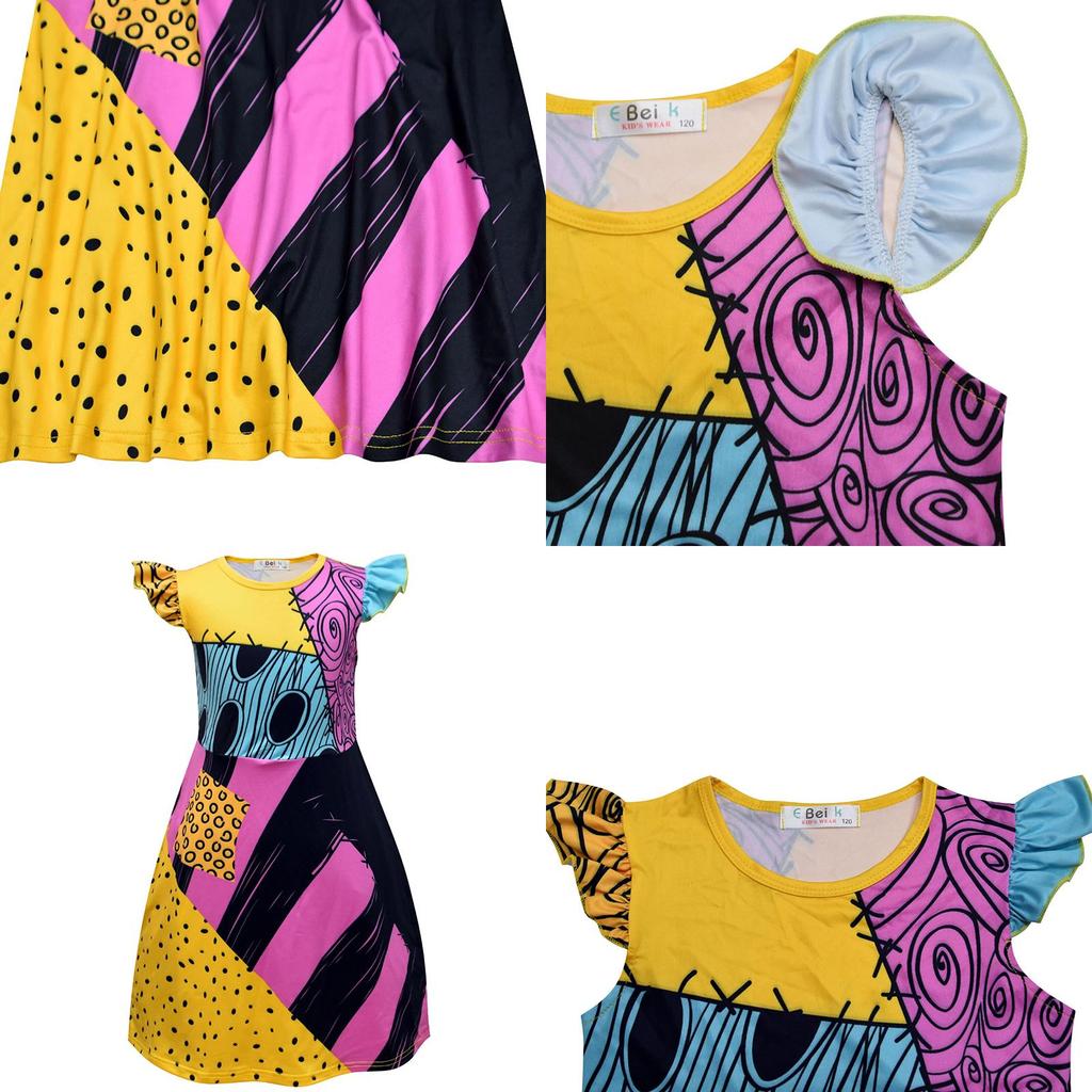 Очаровательный костюм платья Салли из «Кошмара перед Рождеством» для девочек Мягкий и прочный