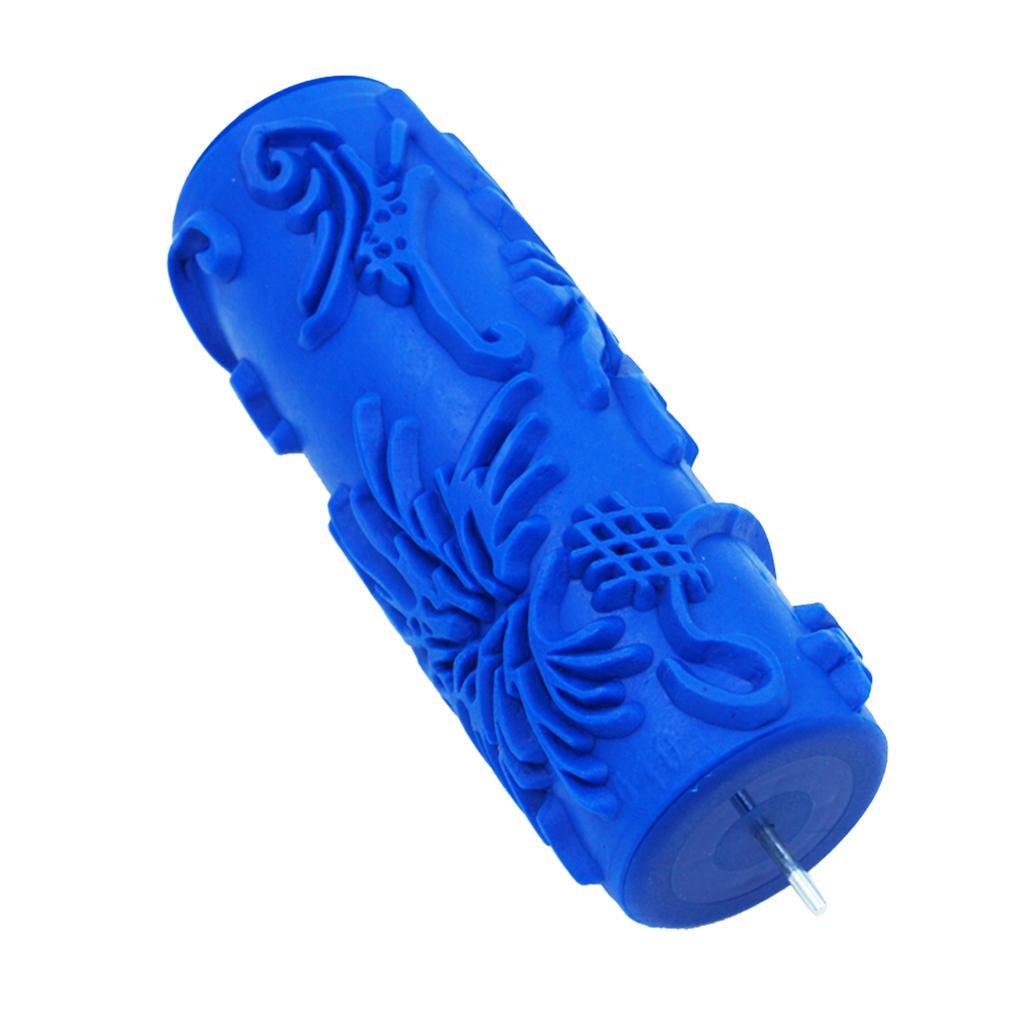 5-дюймовый тисненый малярный валик с рукавом для настенного трафарета, кисть с цветочным узором, декор #6