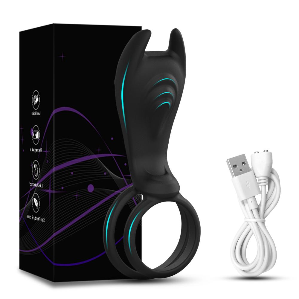 Вибрирующее кольцо для пениса с дистанционным управлением для мужчин, пар, двойное кольцо для пениса, кольцо для задержки эякуляции, стимулятор клитора, секс-игрушки