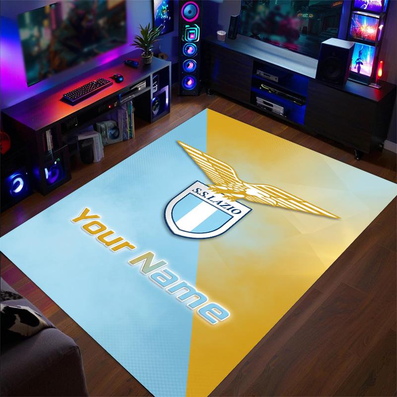 Crystal Velvet Rug Lazio FC Print Custom Name Text Floor Mat Home Decor