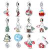 Посеребренные рождественские подвески для женщин, подходят для оригинального браслета «сделай сам», бисера «сделай сам», подарка на день рождения, ювелирных украшений