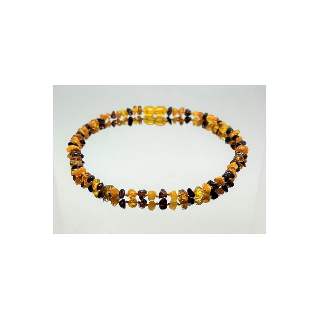 Овальное детское колье-капля, янтарное, разноцветное, 33см