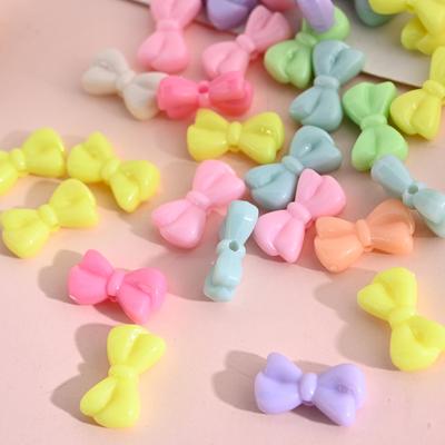 50 шт бантик DIY свободные бусины ярких цветов акриловые детские игрушки из бисера ожерелье ручной работы браслет бусины с бантом для изготовления ювелирных изделий